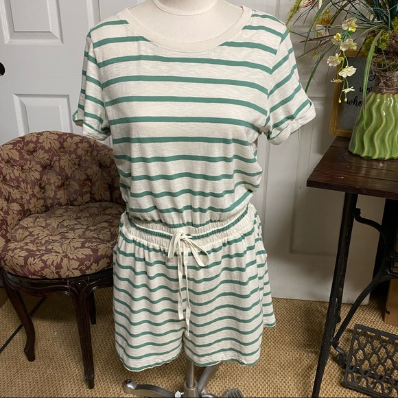 American Eagle Striped Crew Neck Knit Romper M - Picture 1 of 5